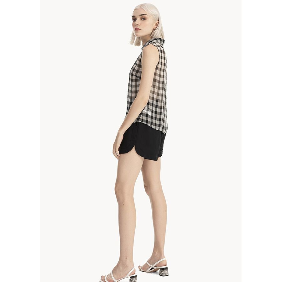 Áo nữ sơmi voan caro xốp mùa hè - MARC FASHION
