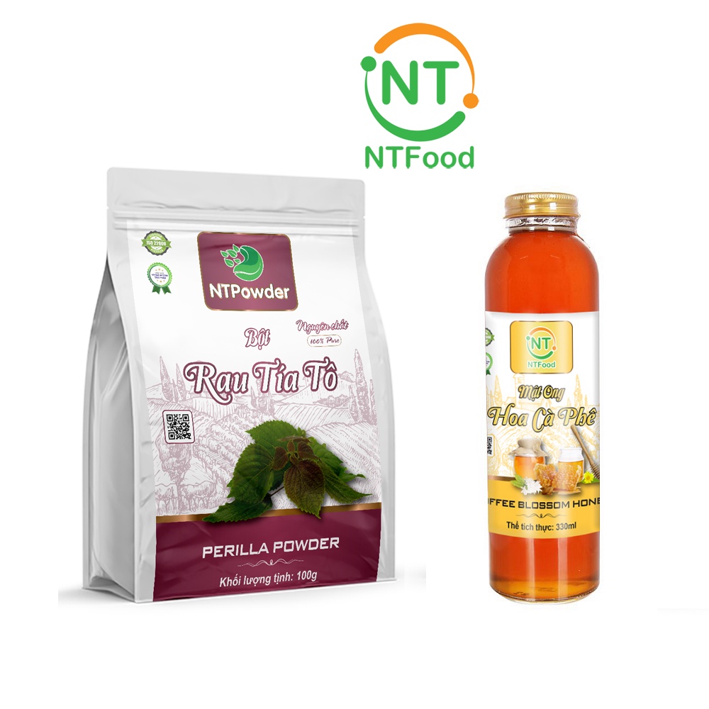 [Mã BMBAU50 giảm 7% đơn 99K] Combo Bột Tía Tô sấy lạnh NTPOWDER 100gr và Mật Ong hoa cafe NTFOOD 330ml - Nhất Tín Food