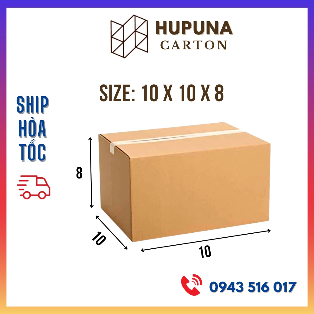 10x10x8 - Combo 20 hộp carton 3 lớp giá rẻ đóng hàng tại Hà Nội