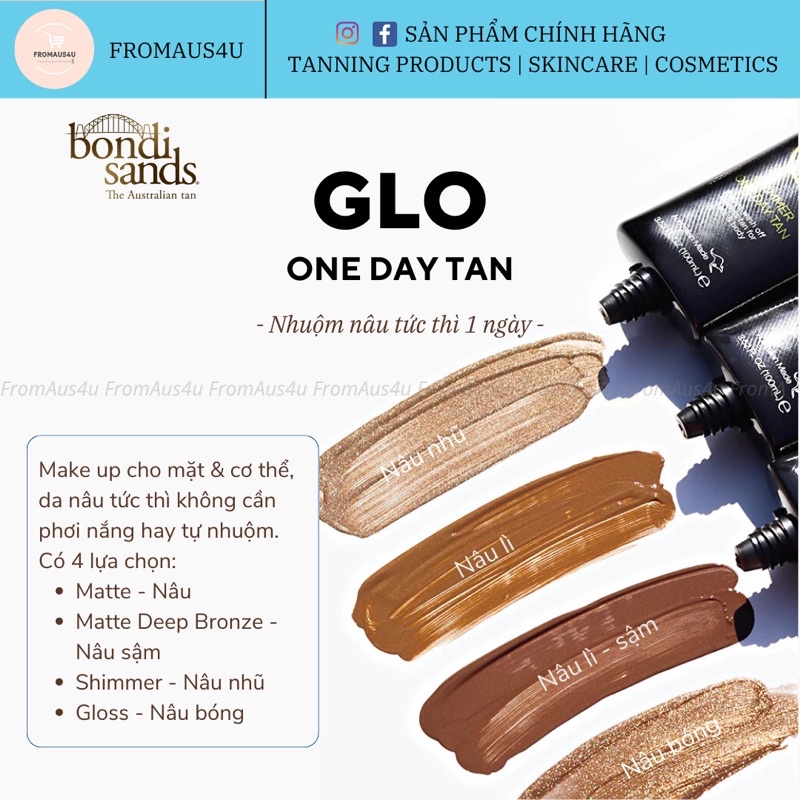 Bondi sands GLO 1 day tan - Nhuộm da tức thì 1 ngày