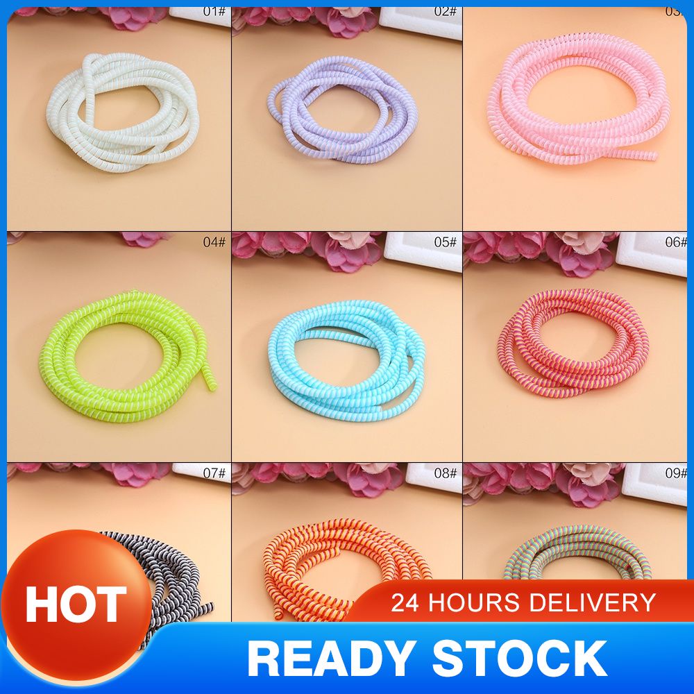 Dây lò xo quấn bảo vệ dây cáp dữ liệu USB dài 1.4m cho iPhone Android