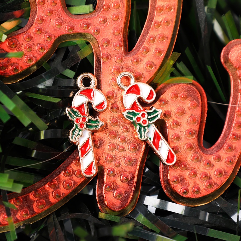 Set 10 Mô Hình Kẹo Giáng Sinh Mini Bằng Hợp Kim Dùng Để Làm Đồ Trang Sức Thủ Công