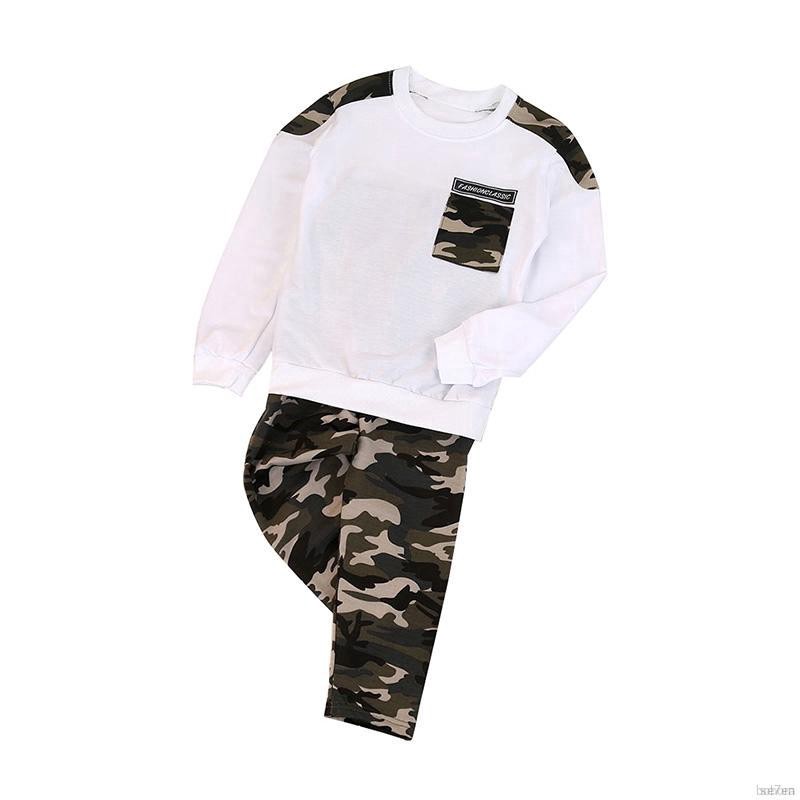 Set Đồ Thể Thao Họa Tiết Rằn Ri Thời Trang Xuân Thu Cho Bé Trai Se7en