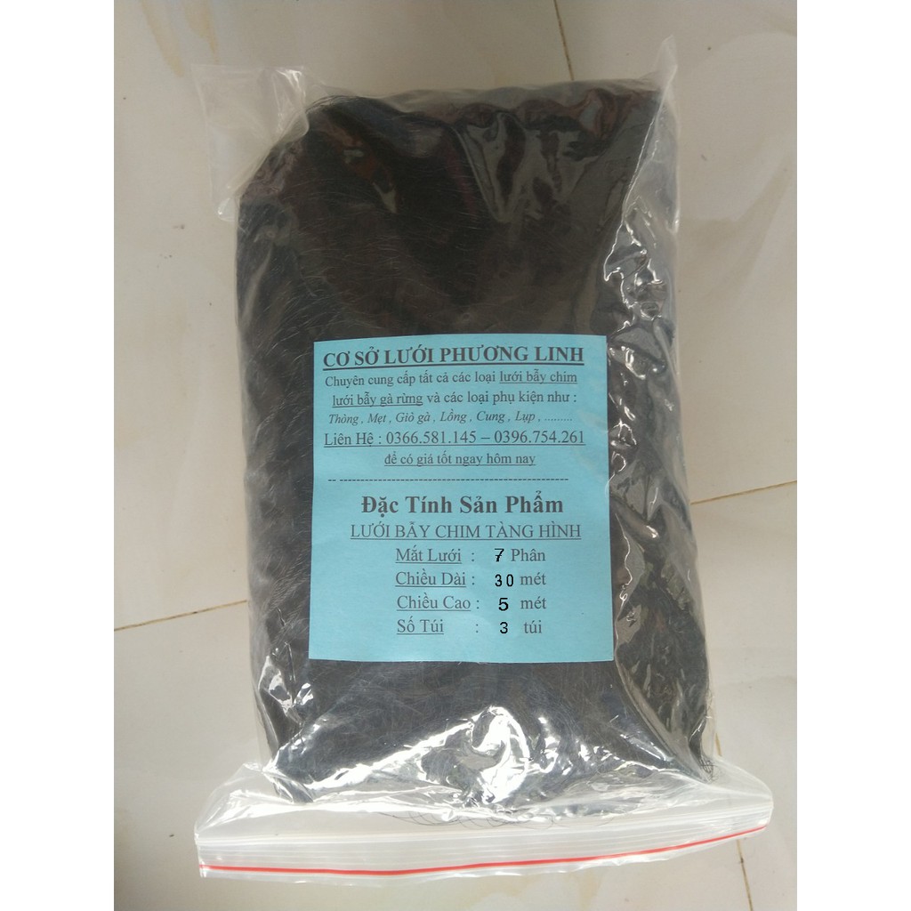 30m Lưới Bẫy Cu Tiểu Lỗ 7 Phân Cao 5 Mét 4 Dây 3 Túi, Lưới Tàng Hình Thái Lan, Mua Về Là Sử Dụng