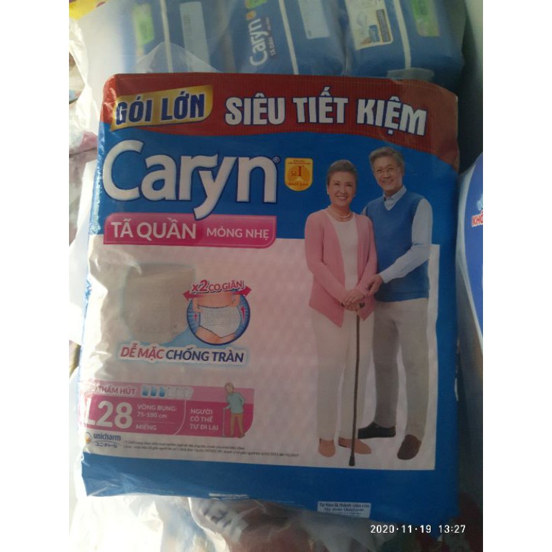 Tã quần Caryn M32, L28, XL24miếng