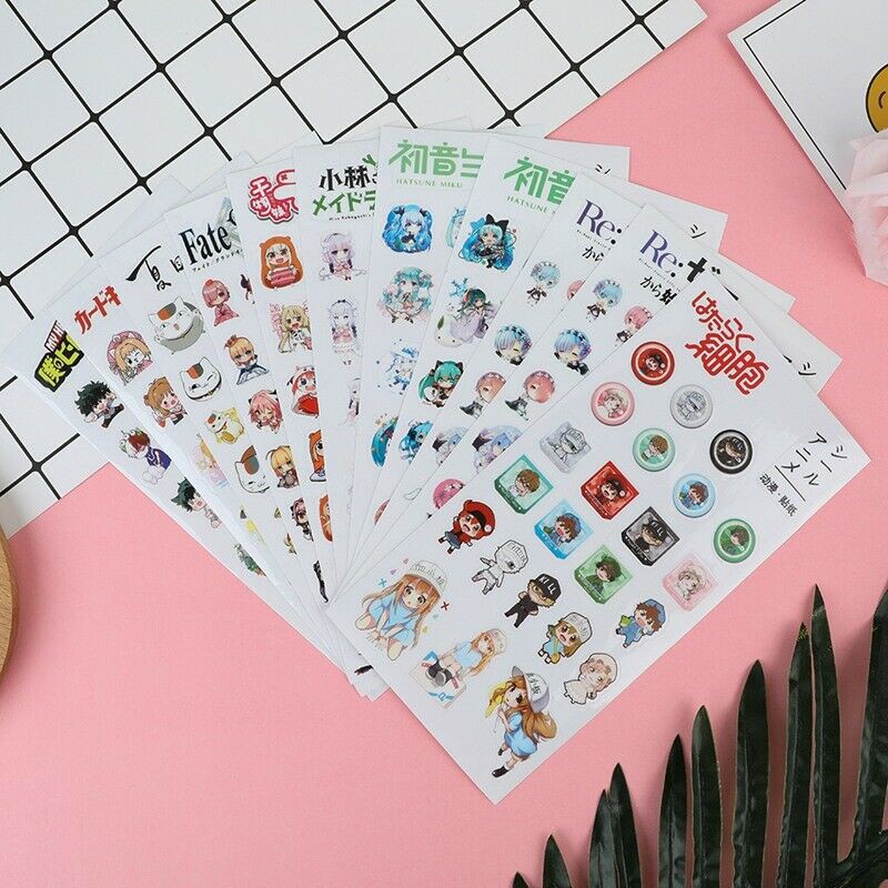 Lanfy1 Sticker trang trí chống nước họa tiết nhân vật hoạt hình My Hero Academia