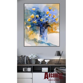 Tranh bình hoa đơn phong cách sơn dầu - Tranh canvas