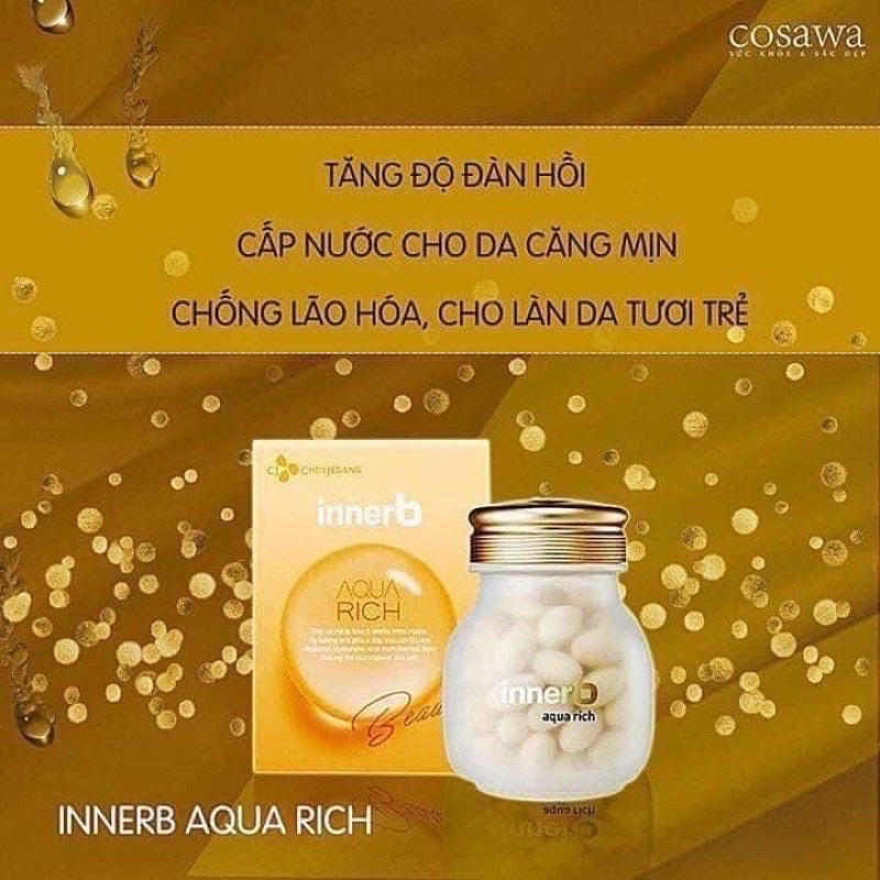 Viên cấp nước và collagen Aqua Rich Vàng 70v