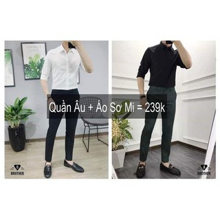 Combo 2 sản phẩm quần âu đen và áo sơ mi màu tùy chọn chỉ với 165k