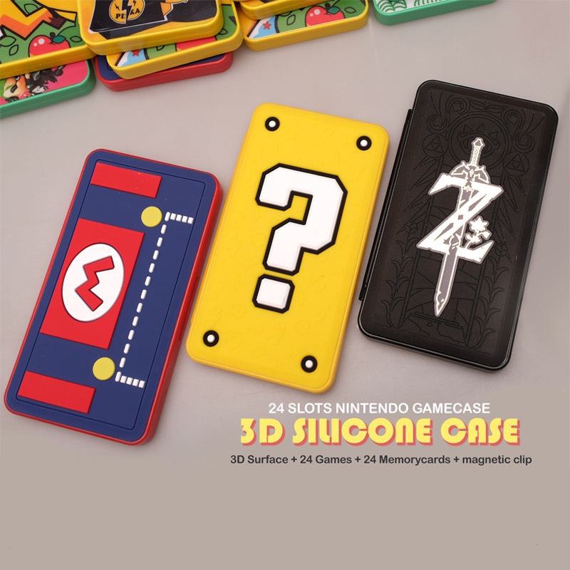 Hộp đựng thẻ chơi game Nintendo Switch bằng silicone hít nam châm