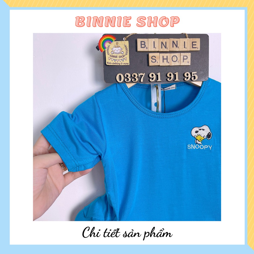 Bộ tay ngắn quần dài BINNIE SHOP Bộ Alibaba thêu hình Snoopy chất thun lạnh mềm, mát cho bé từ 8 đến 19kg - hàng VN