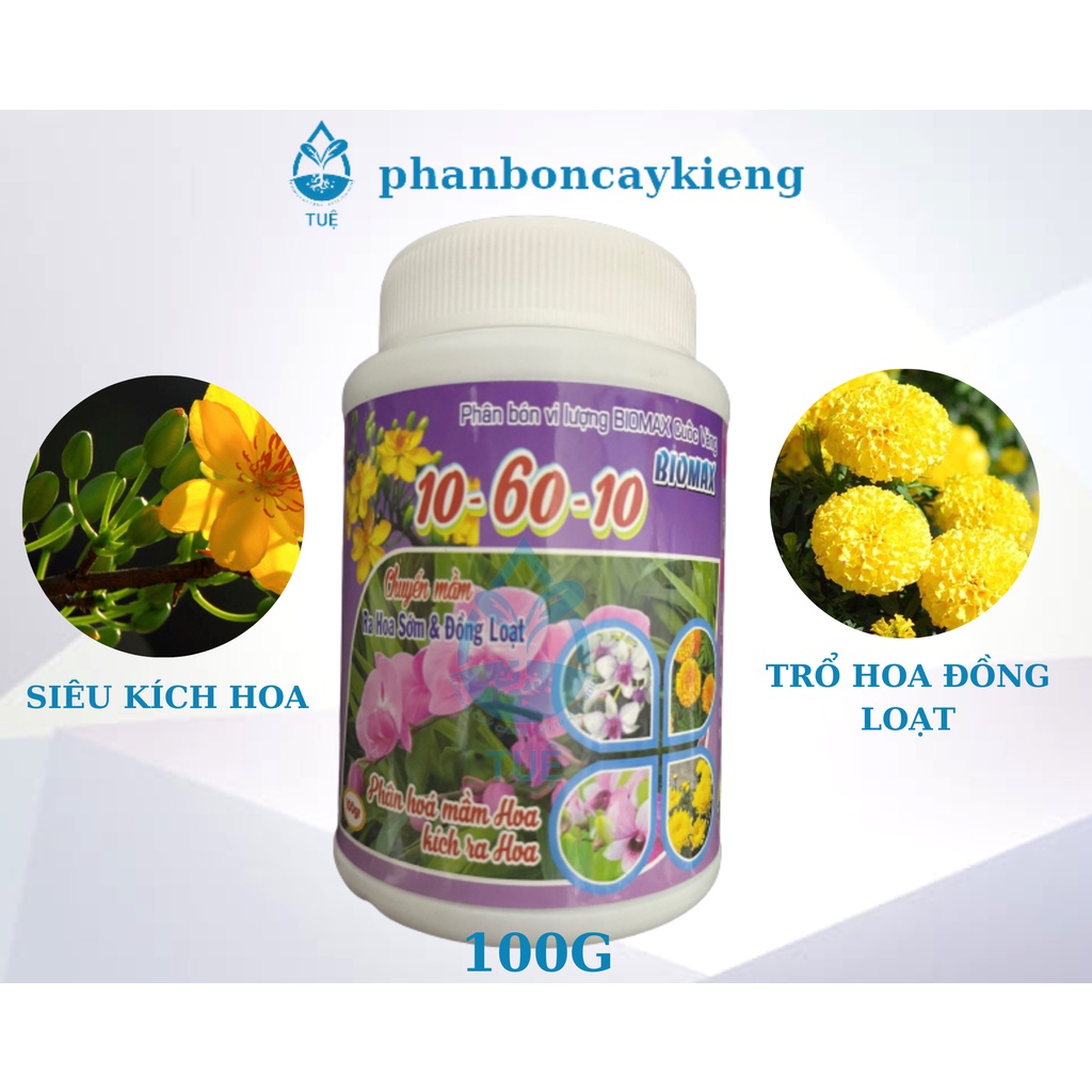 Phân Npk, kích thích ra hoa cực mạnh cho cây kiểng (npk 1kg,6-30,10-60-10) TOTT's fertilizer