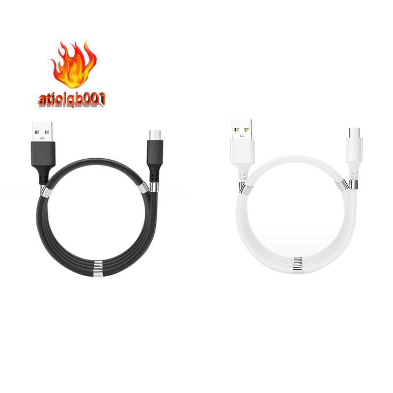 Magnetic Cable Type C Storage Fast Charging USB Cable for Xiaomi Android Phone USB C Cable Quick Charger Cord Black