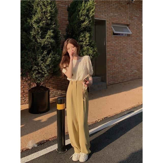 Áo Sơ Mi Chiffon Tay Ngắn Phồng Dễ Thương Thời Trang Mùa Hè Cho Nữ