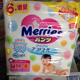 [ GIÁ SỐC ]  Bỉm quần Merries nội địa Nhật- tặng thêm 6 miếng( Mq 58+6/Lq44+6/XL38+6)