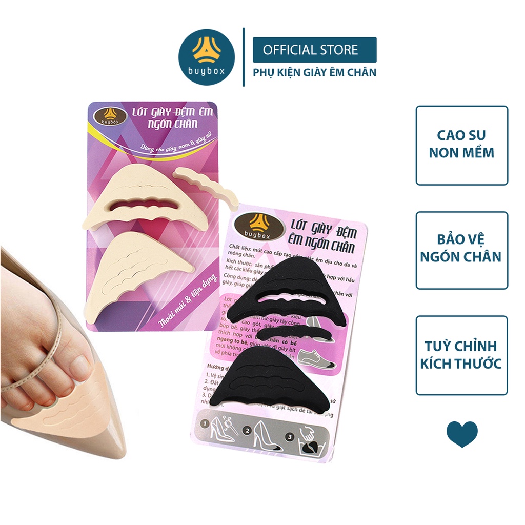 2 cặp miếng lót mũi giày nam cao su non đệm êm ngón chân - buybox - BBPK50