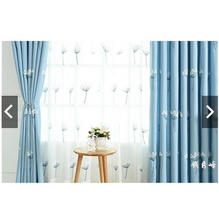 Rèm khoen lỗ, khoen ri đô, rèm cửa dán tường họa tiết bồ công anh