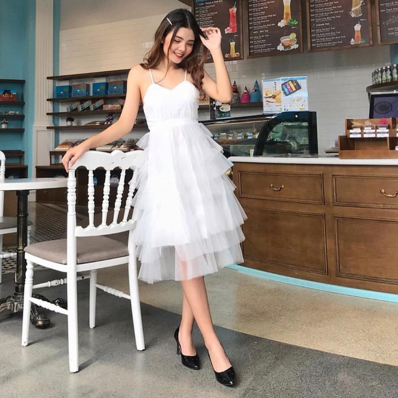 [Mã FATHANG5 giảm 10K đơn 50K] VÁY HAI DÂY - STELLA DRESS - VÁY TULLE 7 TẦNG - V0049 | BigBuy360 - bigbuy360.vn