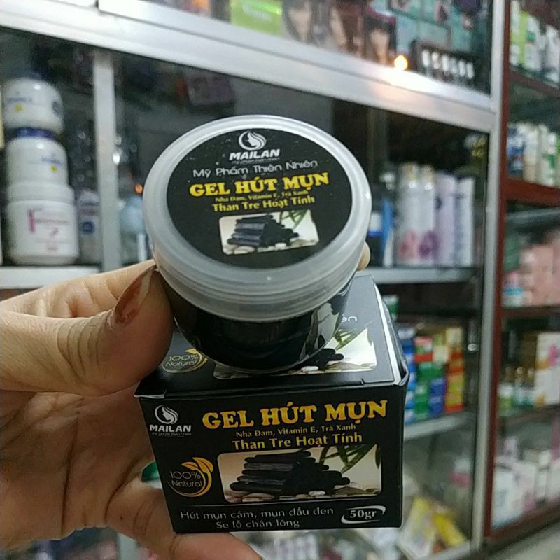 GEL HÚT MỤN THAN TRE HOẠT TÍNH MAILAN 50 GR, KHÔNG CẦN DÙNG MẶT NẠ GIẤY,100%THIÊN NHIÊN