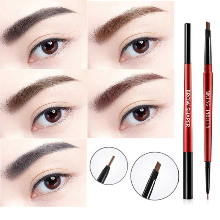 Chì kẻ mày 2 đầu Mking Pretty Brow Shaper đầu bút dạ mềm, dễ vẽ, đường kẻ mảnh, rõ nét, không trôi