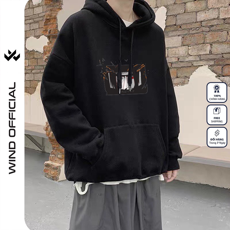 Áo hoodie unisex WIND form rộng nỉ nam nữ ITACHI HD20 thời trang thu đông oversize | BigBuy360 - bigbuy360.vn