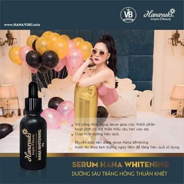 Serum Dưỡng Siêu Trắng Da Hana Whitening Hanayuki