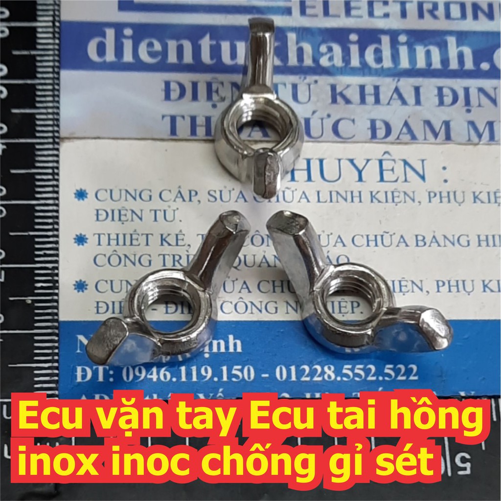 Ecu Chuồn vặn tay Ecu tai hồng cánh bướm inox inoc chống gỉ sét M4 M5 M6 M8 M10 kde7583