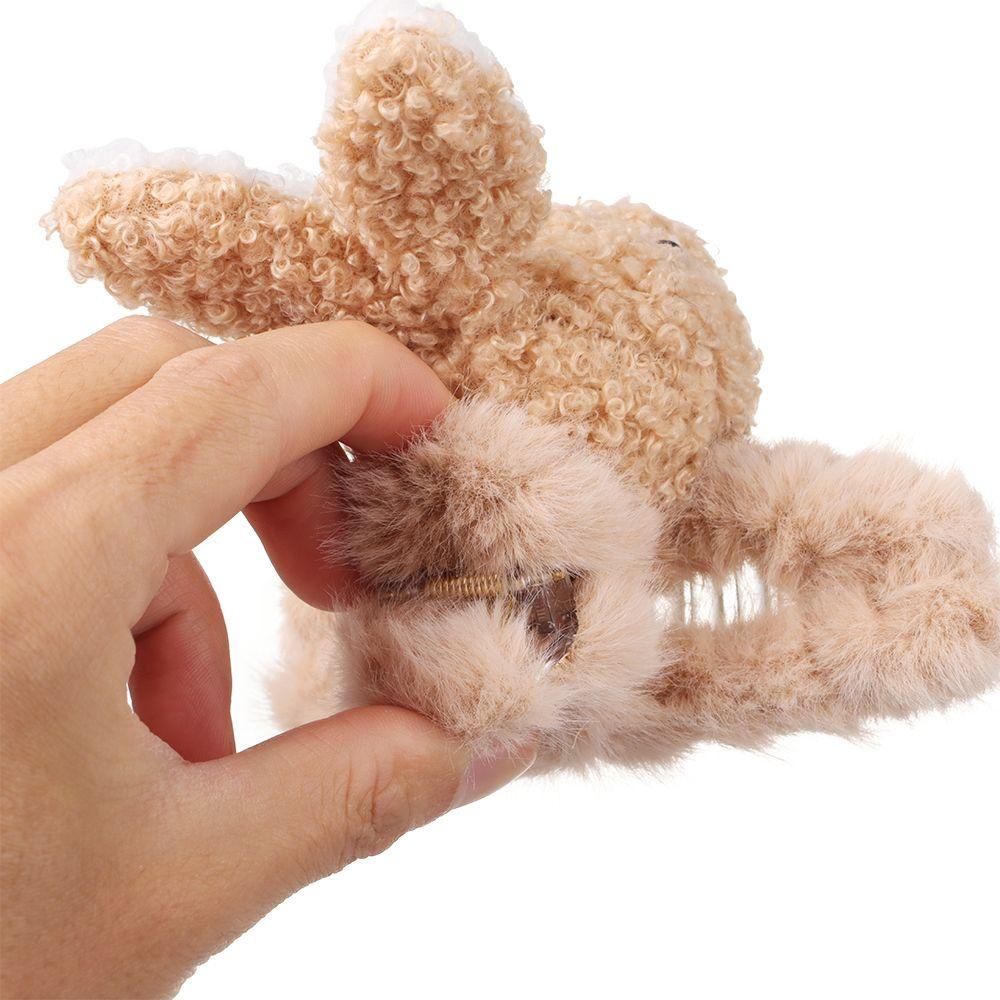 Kẹp Tóc Móng Vuốt Hình Gấu / Thỏ Bằng Lông Nhung Dễ Thương Xinh Xắn Dành