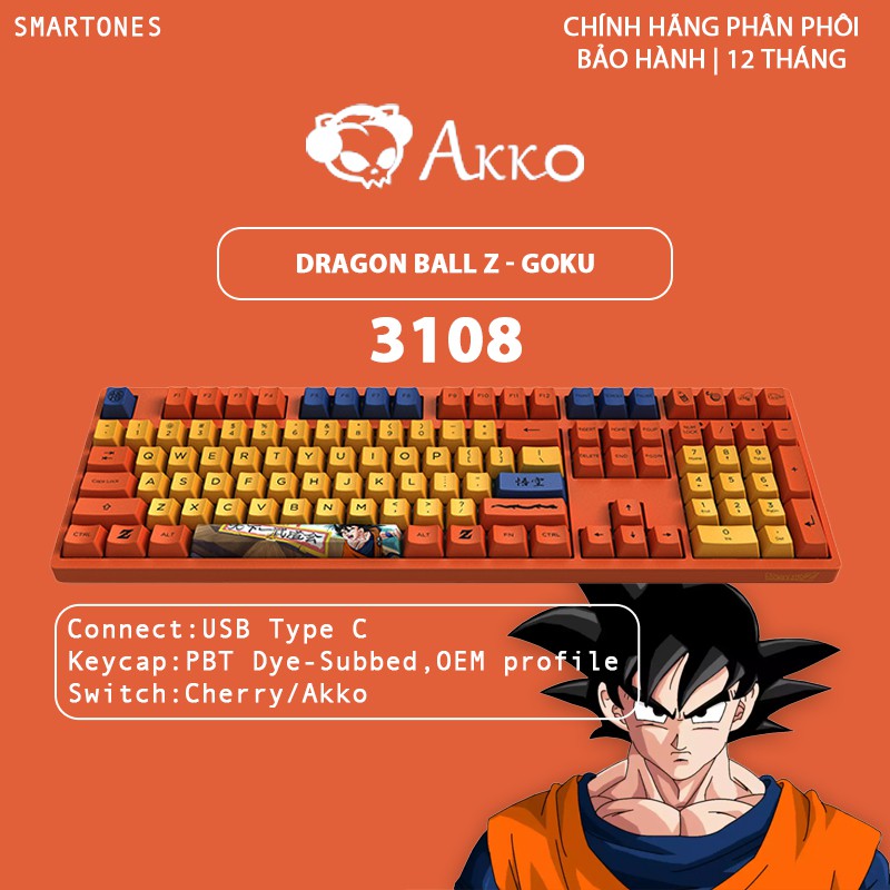 Bàn phím cơ AKKO 3108 Dragon Ball Z - Goku Bảo hành 12T