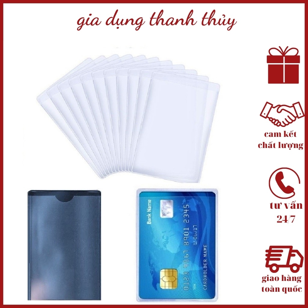 Vỏ/bao/túi nhựa chống xước bảo vệ thẻ atm, đựng thẻ sinh viên, thẻ nhân viên, CMND, căn cước công dân