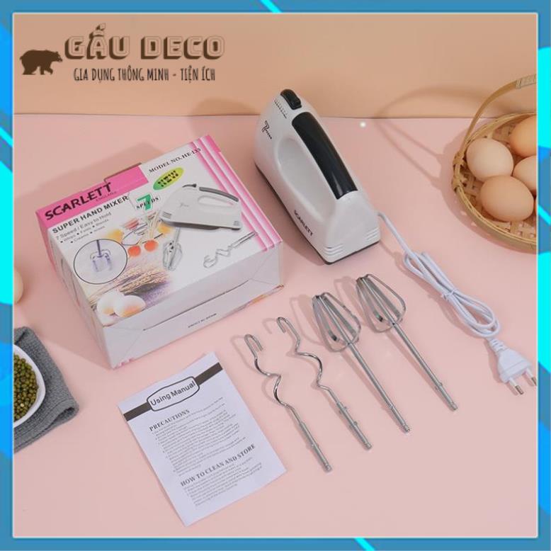 Máy Đánh Trứng Cầm Tay Máy Đánh Trứng Mini Cầm Tay Scarlett 7 Tốc Độ Cực Mạnh - Hoạt Động Êm Ái