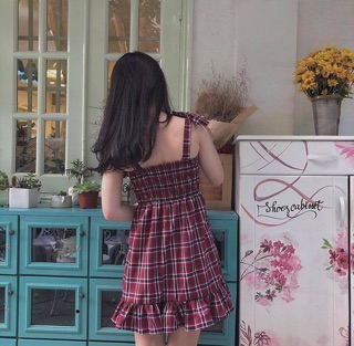 ✨✨Đầm Caro Cúp Ngực
