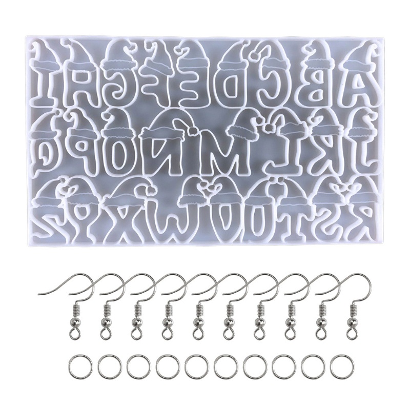 Sa Khuôn Silicon Làm Khuyên Tai / Mặt Dây Chuyền / Mũ Lưỡi Trai In Chữ Cái