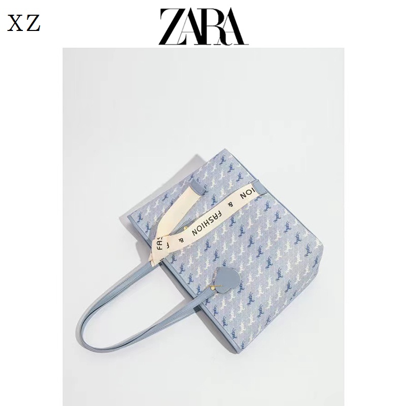 Túi Xách Đeo Vai ZARA Họa Tiết Tương Phản Sức Chứa Lớn Cho Nữ Giá Đỡ