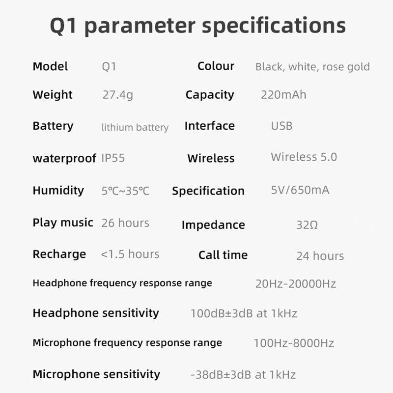 Tai Nghe Bluetooth 5.0 Ipx5 Âm Thanh Sống Động Chất Lượng Cao