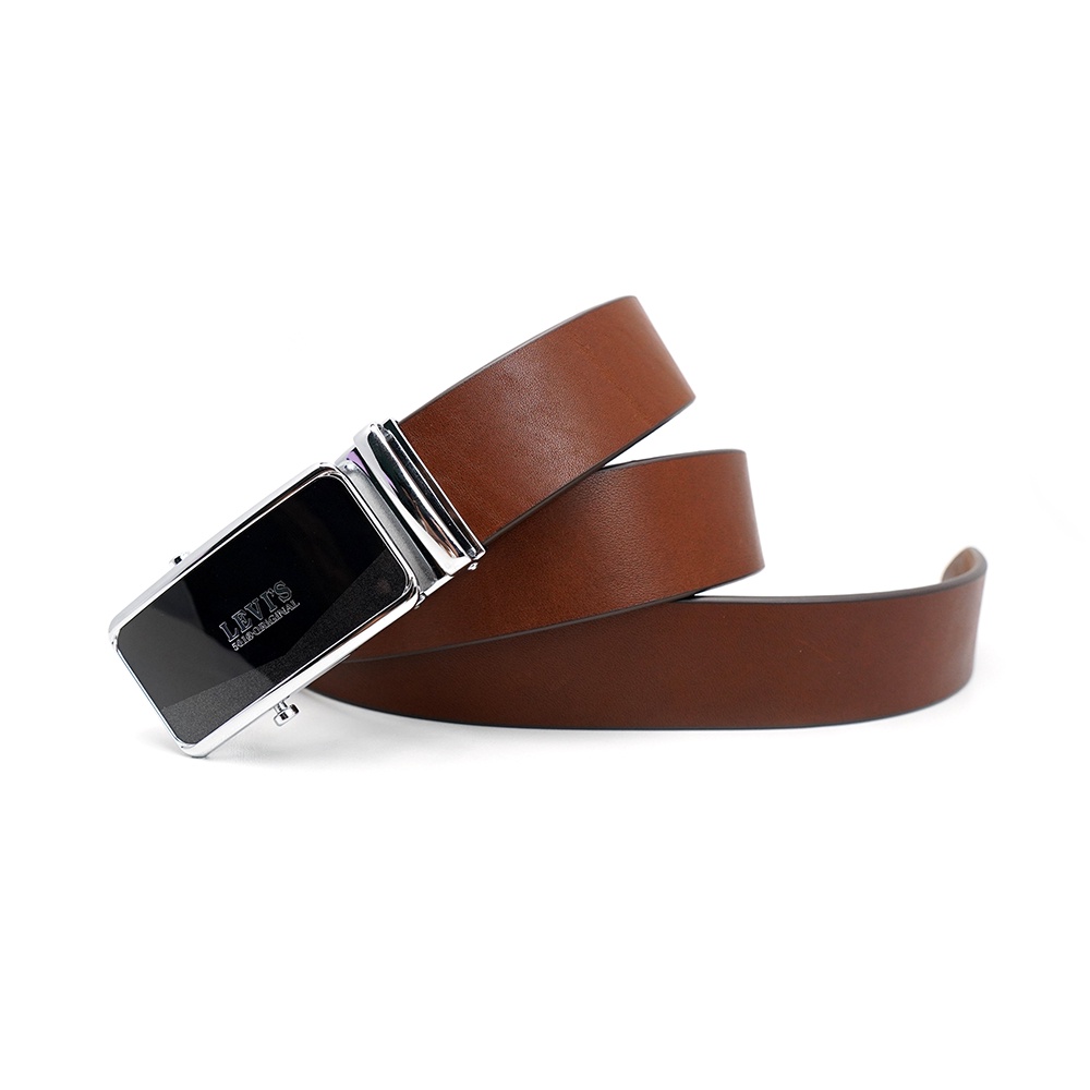 Thắt lưng nam da bò, dây lưng nam cao cấp mặt khóa lăn phủ kính sang trọng L4BT
