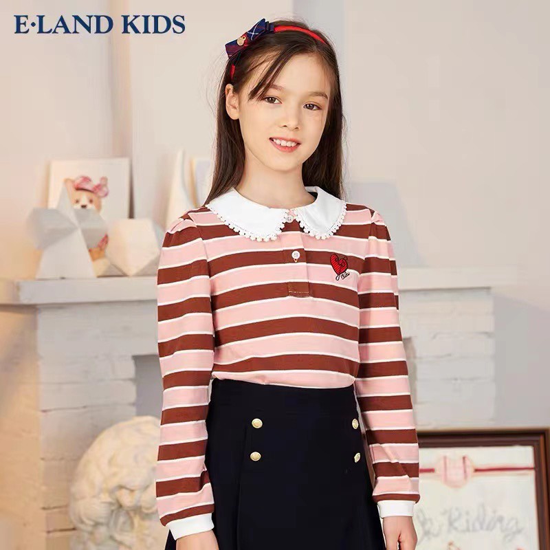 Áo thu đông bé gái Eland kids cổ sen
