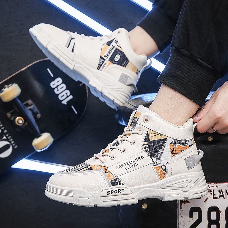 Giày cao cổ nam Denim C1975 dáng thể thao thời trang phong cách bụi bặm