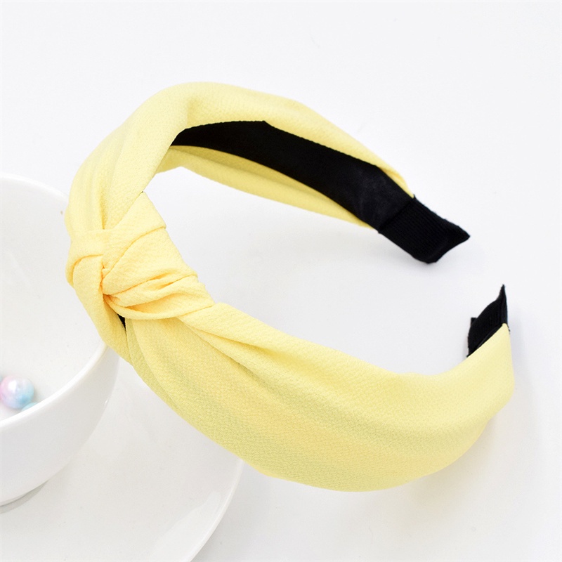 Băng Đô Vải Chiffon Màu Trơn Thắt Nút Đơn Giản Phong Cách Hàn Quốc Cho Nữ