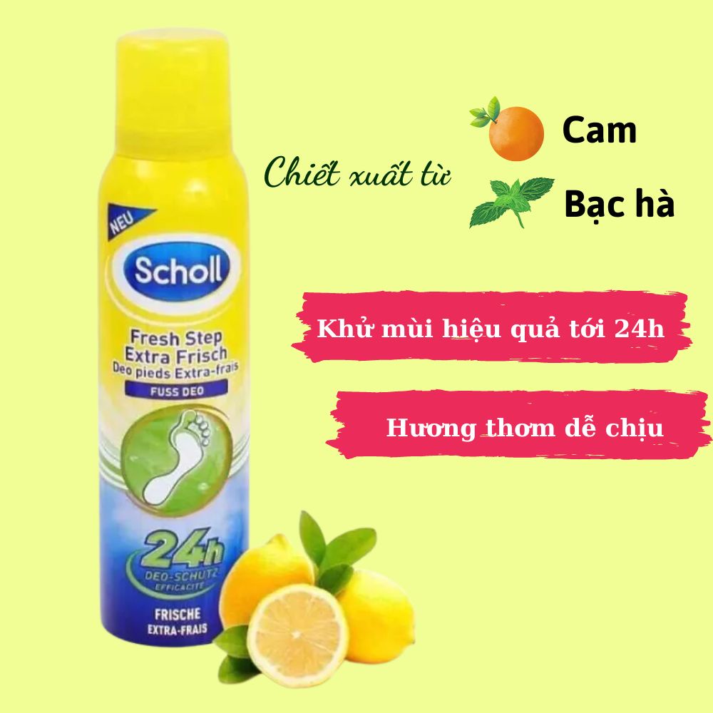 Xịt khử mùi hôi chân, hôi giày Scholl 150ml, Hàng Đức - Shop Lavenic
