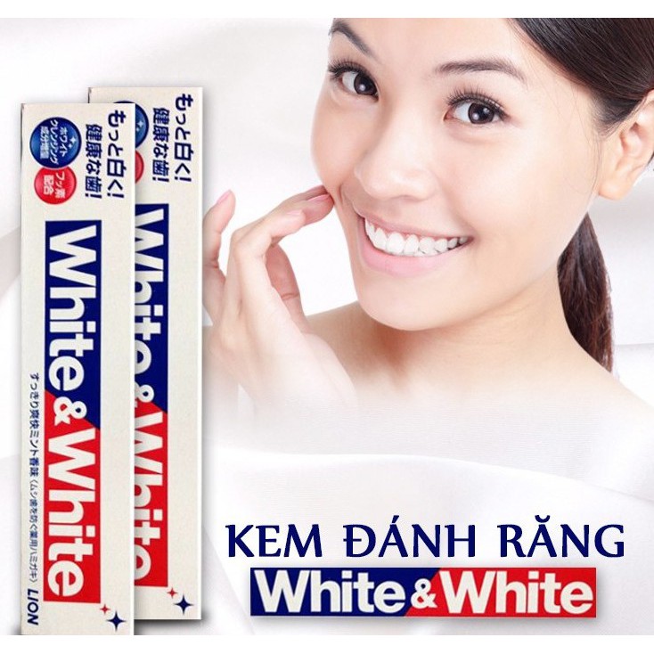 Kem đánh răng White &amp; White Nhật Lion - 150g