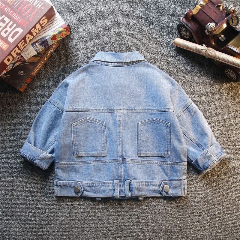 Thời trang nam nữ áo khoác denim jacket dài tay áo khoác trơn màu