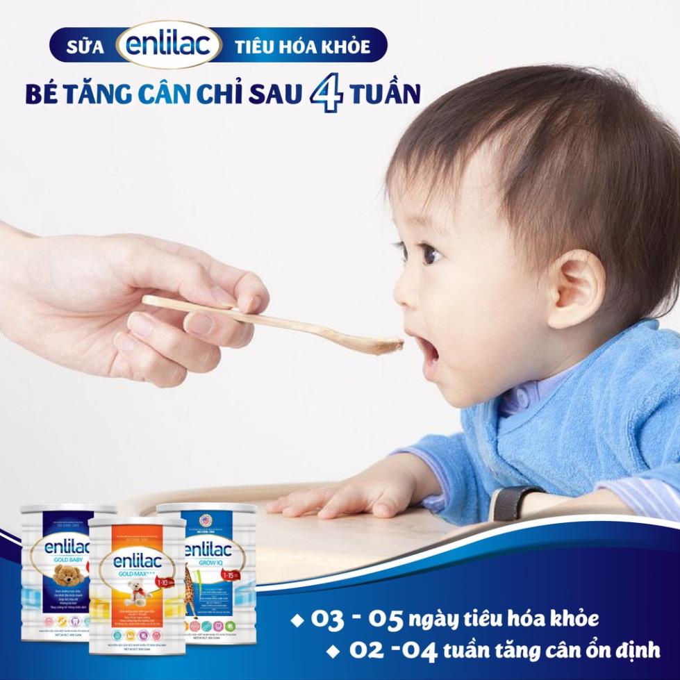 Sữa bột Enlilac Grow IQ  - Hộp 400-900gam , dinh dưỡng giúp tăng chiều cao và phát triển trí não ở trẻ nhỏ