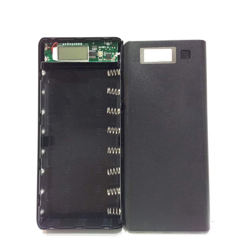 Khung 8 pin sạc dự phòng có LCD (Đen)