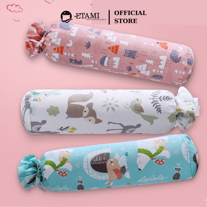 Gối ôm hình kẹo cho bé cotton 100% an toàn cho da mềm mại cho bé