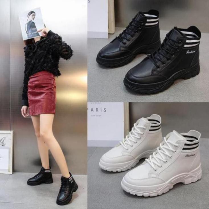 Giày Boots Nữ, Giày Nữ Cổ Cao Độn Đế Cao 3 Cm Chất Len Mềm Và Cá Tính Dáng Ôm Chân Thoải Mái Minhtushoes Giày Cao Cấp Nu | BigBuy360 - bigbuy360.vn