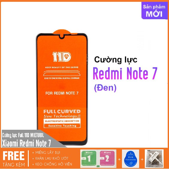 Cường Lực 11D Redmi Note 7 / Note 7 Pro Full Màn(viền siêu mỏng) Cảm Ứng Mượt K Cấn Tay Giống Ảnh 100%