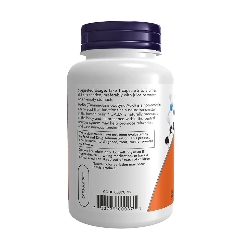 Now Gaba 500mg  - Viên uống hỗ trợ chức năng hệ thần kinh 100 viên