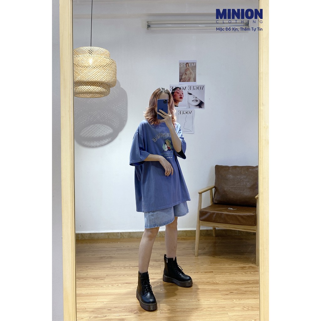 Quần sooc ống rộng MINION CLOTHING chun eo lưng cạp cao short Unisex nam nữ Ulzzang Streetwear Hàn Quốc chất bò Q328