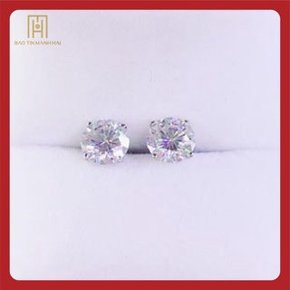 Bông tai bạc nữ hình nụ đá Bảo Tín Mạnh Hải
